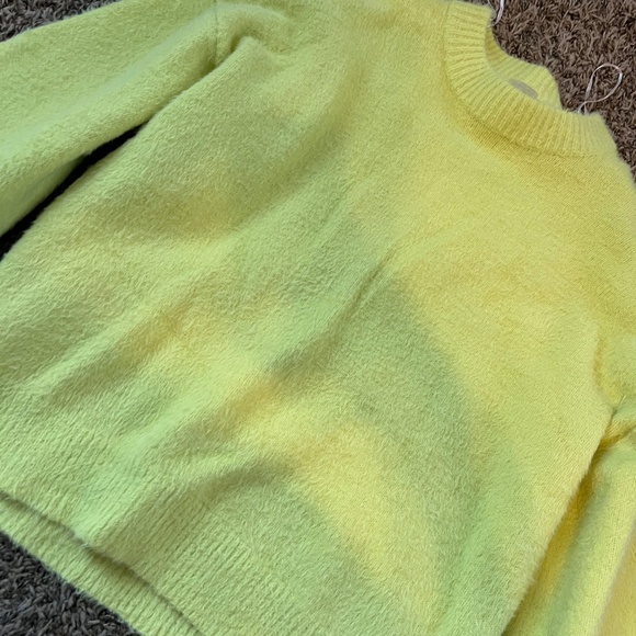 Calia by Carrie Underwood women's bright green fuzzy soft crewneck sweater small - Picture 2 of 5